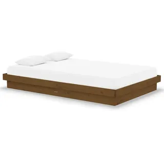 vidaXL Massivholzbett Honigbraun 120x190 cm - Braun