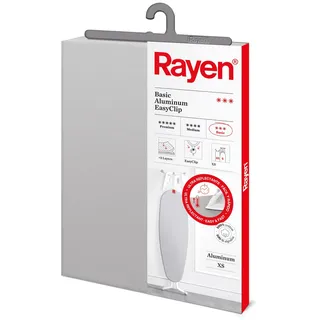 Rayen | Universeller Bügelbrettbezug | EasyClip Fit Bügelbezug | 2 Lagen: 100% Baumwollschaum und Stoff | Aluminiumqualität | Basissortiment | Größe: 111 x 31 cm | Grau
