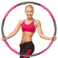 Bild Likey Hula Hoop Reifen, EIN 6-8-Teiliger Abnehmbarer Hula-Hoop-Reifen für Fitness/Training/Büro oder Bauchmuskelkonturen (Rosa)