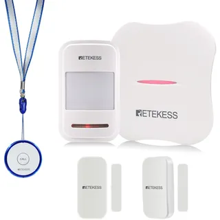 Retekess TH011 Wireless Smart Caregiver Paging System, Sicherheits Bewegungssensoren, SOS-Ruftasten, Mobile Push, Low Batterie Warnungen, Pager Call System für ältere Menschen, Patienten, Schwangere