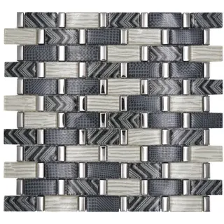 Glasmosaik Qin Shi XCM MW20 30x30 cm grau glänzend