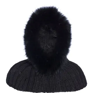 Goldbergh Naomi Hooded Scarf Faux Border black (9000) One