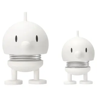 Hoptimist Bumble Set Limited Edition, Wackelfigur & Glücksbringer, Skandinavische Deko Figuren für Wohnzimmer & Büro, Lustige Kleine Geschenke, X-Small/Small, Weiß