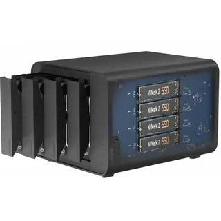 TERRAMASTER D8 Hybrid HDD NVMe Gehäuse USB 3.2 Gen 2 10Gbps Typ C 8Bay USB Storage Unterstützt RAID 0/1/Einzel/JBOD Exklusiv 2+6 RAID Hybrid Disk Array (Diskless)