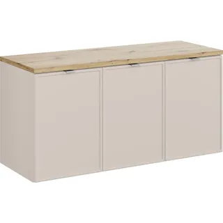 Badezimmerschrank 120 cm mit Arbeitsplatte in Kaschmir matt - Beige