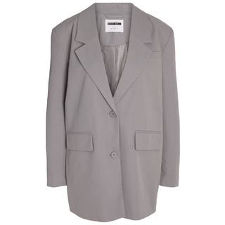 Noisy may Damen Eleganter Oversized Blazer mit Taschen Basic Cardigan Business Jacke Mantel NMMILLA, Farben:Grau, Größe:L