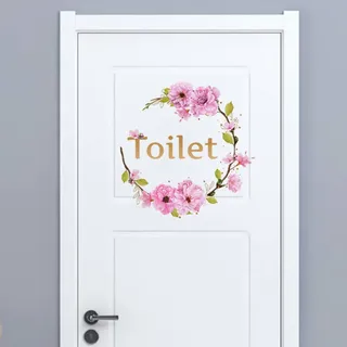 COVPAW Wandtattoo Aufkleber Toilette WC Tür Blumen Rebe Schmetterlingen Glasstür Deko Wandaufkleber Blumenranke Wandsticker Büro Tür dekoration