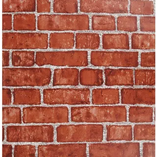 JOLIHOME Selbstklebende Ziegel Tapete Rot 44x500cm - Backstein Steintapete Wandtapete Vintage Steinoptik für Küche, Schlafzimmer, Wohnzimmer