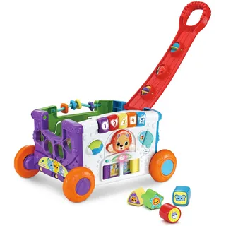 VTech Baby Mein erster Bollerwagen – Handwagen mit Griff, Tasten, verschiebbaren Elementen, 4 Förmchen und Musik – Für Kinder von 12-36 Monaten