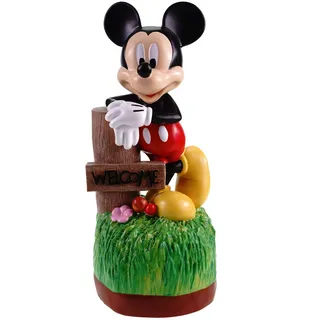 Mickey Mouse Gartenfigur Welcome Wetterfeste Disney Deko für Garten und Zuhause | 40cm Polyresin Statue | Charmante Figur für Innen & Außen Fans | Offiziell lizenziert