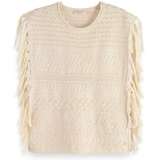 Scotch & Soda Pointelle Stitch With Fringing ärmelloses T-shirt - Soft Ice - XS