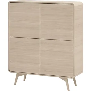 Highboard HOME AFFAIRE "Torsby, moderner Schrank, Stauraumelement in Eiche Natur, 108 cm breit", eiche natur, B:108cm H:130cm T:39cm, FSC-zertifizierter Holzwerkstoff, Sideboards, Highboard, abgerundete Ecken, ausreichend Stauraum, vielseitig einsetzbar