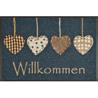Wash+Dry Cottage Hearts 50 x 75 cm Blau/Beige