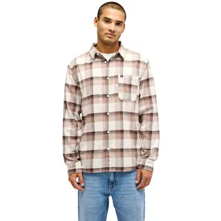 Langarmhemd QUIKSILVER "Motherfly Plaid", Herren, Gr. M, braun (pine bark motherfly), Obermaterial: 100% Baumwolle., Hemden Langarmhemd