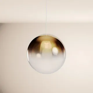 s.luce Hängelampe Orb 1.5m Abhängung Gold Verlauf/Weiß Ø 40cm , Goldfarben , Glas , Rund , E27 , 40x40x40 cm , Lampen & Leuchten, Innenbeleuchtung, Hängeleuchten, Pendelleuchten