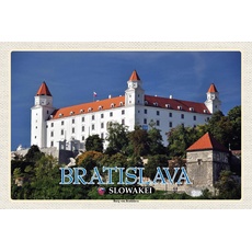 Holzschild 18x12 cm - Bratislava Slowakei Burg von Bratislava