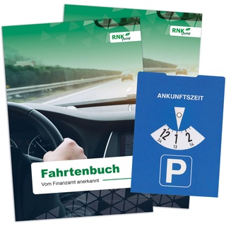 RNKVERLAG 3120/2 - 2 Fahrtenbücher für Pkw in DIN A5 mit Tipps und Hinweisen und zusätzlicher Parkscheibe, vom Finanzamt anerkannt