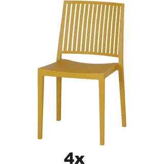 Siena Garden Stapelstuhl-Set Lane 4-teilig Mustard