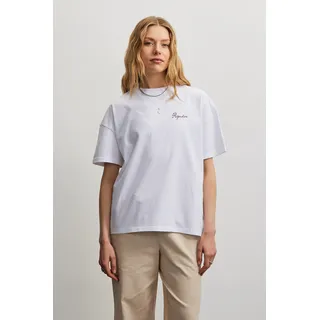 T-Shirt PEGADOR "LEFKARA HEAVY OVERSIZED TEE", Damen, Gr. XS, weiß, Jersey, Obermaterial: 100% Baumwolle, bedruckt, oversize normal, Rundhals, Shirts T-Shirt