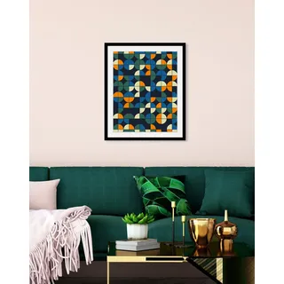 Bild QUEENCE "Alan", bunt (farbe rahmen: schwarz, farbe bild(er): bunt), B:50cm H:70cm, Acrylglas, Holz, Papier, Bilder, Bild, HD Premium Poster-Druck inkl. Holzrahmen