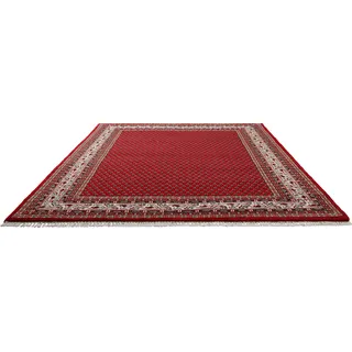 Orientteppich THEKO "Chandi Mir", rot (rot, creme), B:60cm H:12mm L:90cm, Schurwolle, Teppiche, Orientteppich, reine Wolle, handgeknüpft, mit Fransen