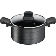 Tefal G12444 Titanium Fusion Kochtopf 20 cm (Titanium Extra Antihaft-Versiegelung, Hard Fusion Außenschicht, für alle Herdarten inkl. Induktion geeignet) Schwarz