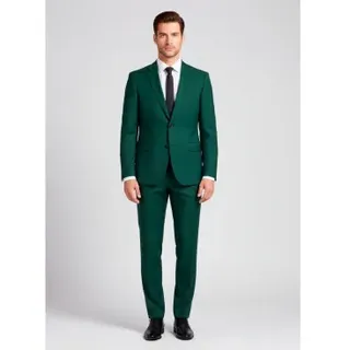 HUGO für Herren. 50544524 Arti Hesten grüner Anzug (46), Lässig, Wolle, Klassisch