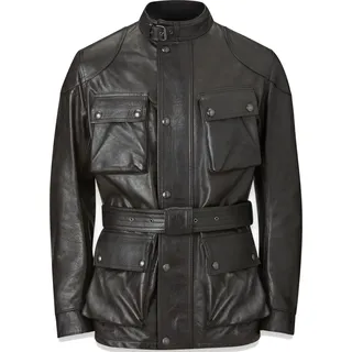 Belstaff Trialmaster Motorrad Lederjacke, schwarz, 3XL - Schwarz