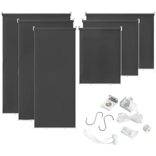 YUENFONG Senkrechtmarkise Außenrollo Vertikalmarkise Rollo Balkonrollo Sichtschutz Sonnenschutz für Außen, Balkon, Garten, 100 x 240 cm, Anthrazit
