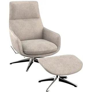 FLEXLUX Drehsessel "Marinella, Relaxsessel, Entspannung mit Premium-Komfort" Liegefunktion, drehbar, Fuß Alu, OTTOs Choice, champagne, aluminiumfarben