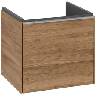 Villeroy & Boch Subway 3.0 Waschbeckenunterschrank, 1 Auszug, 473x429x408mm, C58000RH, Farbe: Front/Korpus: Kansas Oak, Griff: Aluminium glänzend