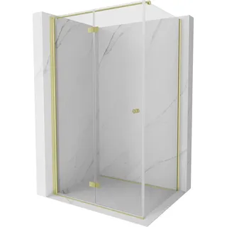 Mexen Mist-F T faltbare Duschkabine links 70 x 110 cm, transparent, gold gebürstet - 8A6T-070-110-55-00-L - Transparent