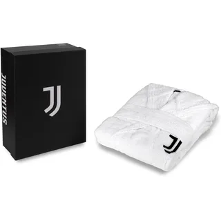 hermet Juventus, Bademantel mit Kapuze, Unisex-Bademantel aus Frottee 380 g/m2, 100% Baumwolle, Juventus-Logo auf der Herzseite, Größe XL