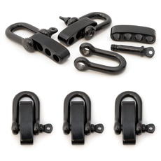 3er SET Schäkel aus Edelstahl mit verstellbarem Verschluss für Paracord Armbänder, Kordeln etc., Farbe: schwarz - Marke Ganzoo