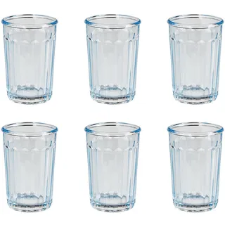 Butlers Trinkglas (6er-Set) Baretto 380ml , Hellblau , Glas , Gläser, Trinkgläser