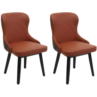 MCW Esszimmerstuhl Rotbraun, Braun 2er-Set , Textil , 53x86x53 cm , Esszimmer, Stühle