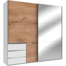 Bild von Schwebetürenschrank »Level by fresh to go«, jeweils mit einer Spiegeltür, weiß Eichefarben - 250x216x65 cm