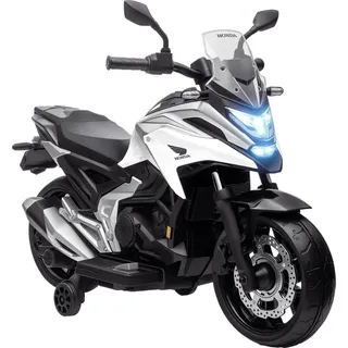 aiyaplay Kinder Elektro-Motorrad 12V weiß (MP3, USB, LED-Scheinwerfer)
