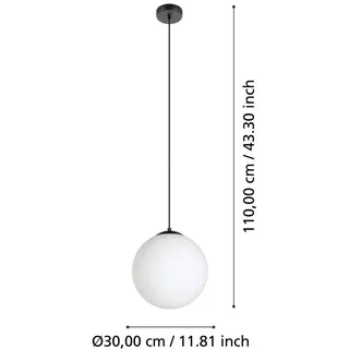 EGLO Pendelleuchte Rondo 3 schwarz opal 30 x 110 cm