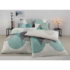 Bild von Bettwäsche »Carla in Gr. 135x200 oder 155x220 cm«, (2 tlg.), Bettwäsche aus Baumwolle, geometrische Bettwäsche mit Reißverschluss, grün
