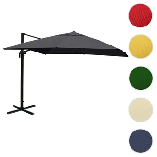 Gastronomie-Ampelschirm HWC-A96, Sonnenschirm, 3x4m (Ø5m) Polyester/Alu 26kg ~ anthrazit ohne Stände