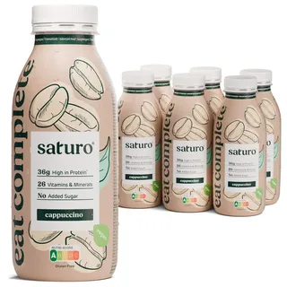 Saturo Trinknahrung Vegan Cappuccino | Astronautennahrung Mit Protein Trinkmahlzeit Nährstoffe 2400 ml