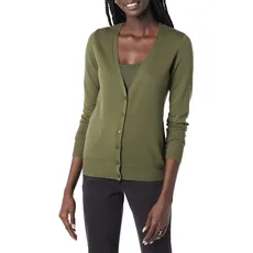 Amazon Essentials Damen Leichter Cardigan mit V-Ausschnitt (in Übergröße erhältlich), Olivgrün, XL