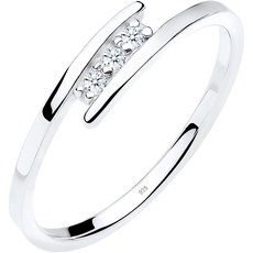 Bild von DIAMORE Ring Damen Klassisch Elegant mit Diamant (0.06 ct.) 925 Silber
