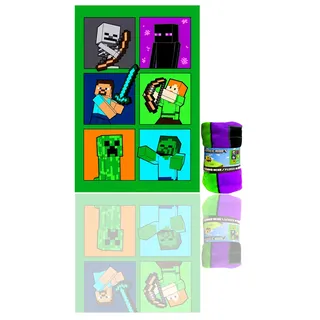 Minecraft Kinderdecke, offizielles Lizenzprodukt, 150 cm