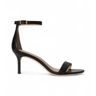 Lauren Ralph Lauren für Damen. 802P10639001 Allie Ledersandalen schwarz (39), 3 bis 5 cm, Schnalle, Lässig, Party, Klassisch