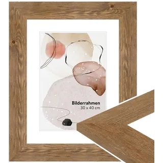 WANDStyle Bilderrahmen 30x30 Eiche, Landhausstil Bilderrahmen Holz, hochwertiger Holzbilderrahmen, Posterrahmen zum Aufhängen, Rahmen 30x30 cm, Fotorahmen H780 - Made in Germany