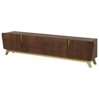 MASSIVMOEBEL24.DE TV-Board Nussbaum-Echtholzfurnier 240x40x55 braun lackiert BUTTERFLY #112 - Braun