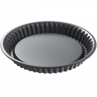 Original Kaiser La Forme Plus Obstbodenform 28 cm, Obstkuchenform, Tortenboden Backform antihaftbeschichtet, schnittfester Boden, Tortenbodenform Wellenrand, Schwarz