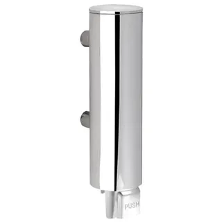 Pressalit soap dispenser for wall mounted polished stainless
